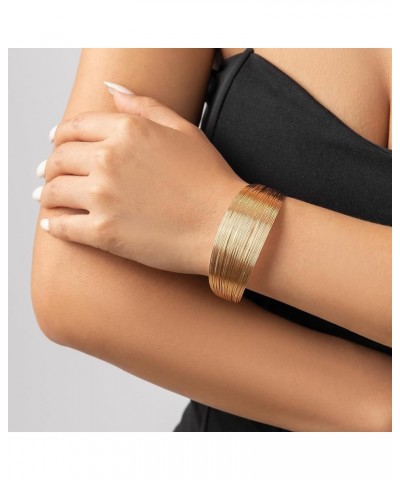 18K Gold Bangle Bracelets for Women Trendy Wide Chunky Cuff Bracelets Hammered Irregular Wrist Cuff Wrap Bracelet WG $11.99 B...