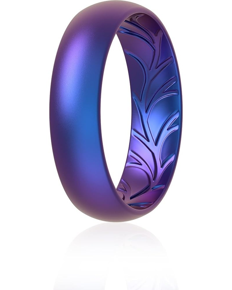 Women Silicone Wedding Bands, Breathable Leaf Cross Pattern Wedding Rings - 5.5 mm Wide Galaxy A 5.5 - 6 (16.5mm) $7.94 Rings