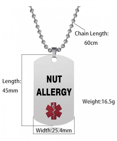 Medical Alert Dog Tag Necklace for Men Women Son Asthma Diabetes Blood Thinner Eliquis Epilepsy Allergy Pacemaker Seizures Nu...