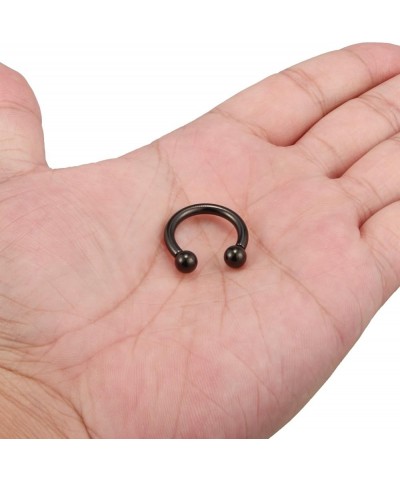 Black Plated 316L Surgical Steel Circular Internally Threaded Barbell Horseshoe 2G 4G 6G 8G 0G 00G 8G Inner Dia.: 5/8" (16mm)...