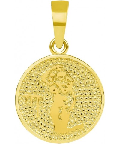 14k Yellow Gold Tiny Round Zodiac Sign Charm Horoscope Pendant Virgo $27.95 Pendants