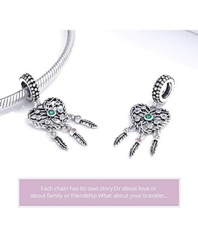 Dream Catcher Dangle Charms fit Pandora Style Bracelet,925 Silver Charm Dream Bead Good Wishes Charms for Dreamcatcher Colour...