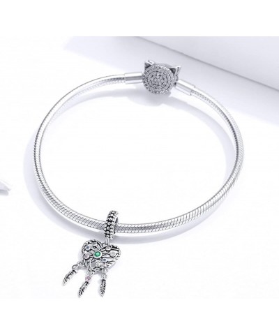 Dream Catcher Dangle Charms fit Pandora Style Bracelet,925 Silver Charm Dream Bead Good Wishes Charms for Dreamcatcher Colour...