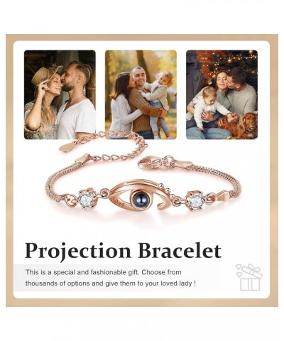 Custom Bracelet with Picture Inside, Personalized Projection Heart Braclet with Photo, Memorial Gifts for Couples Him Her Bes...