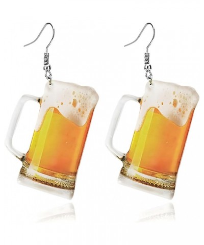 Playful Beer Mug, Beer Bottle, Wine Glass Acrylic Dangle Earrings - Fun Party Costume Jewelry - Bartender Gift beer mug $5.77...