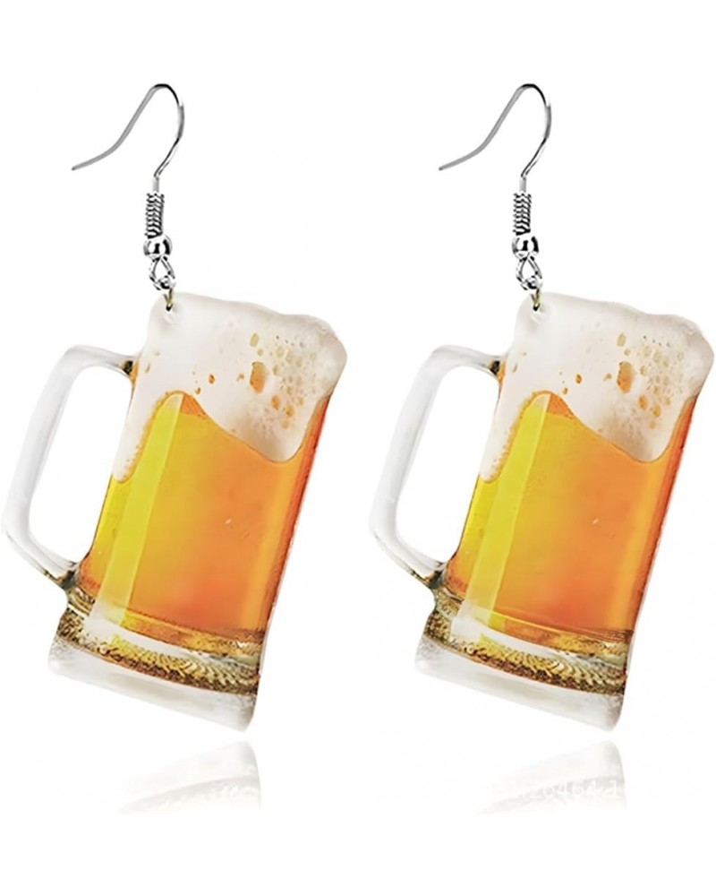 Playful Beer Mug, Beer Bottle, Wine Glass Acrylic Dangle Earrings - Fun Party Costume Jewelry - Bartender Gift beer mug $5.77...