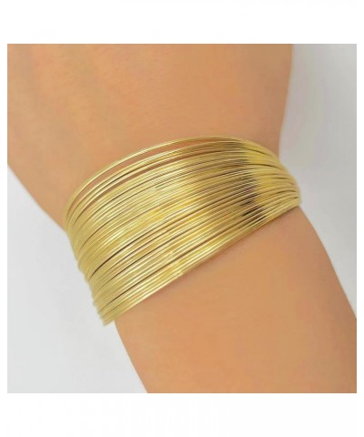 18K Gold Bangle Bracelets for Women Trendy Wide Chunky Cuff Bracelets Hammered Irregular Wrist Cuff Wrap Bracelet WG $11.99 B...