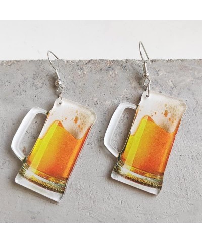 Playful Beer Mug, Beer Bottle, Wine Glass Acrylic Dangle Earrings - Fun Party Costume Jewelry - Bartender Gift beer mug $5.77...