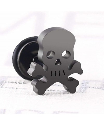 Stainless Steel Gothic Skull Bone Skeleton Biker Cocktail Party Halloween Stud Earrings Black $6.47 Earrings