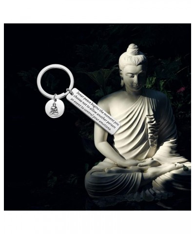 Buddhist Inspirational Quote Gift Buddha keychain Buddhist Jewelry Yoga Lover Gift Inner Peace $10.62 Necklaces