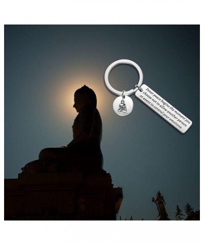 Buddhist Inspirational Quote Gift Buddha keychain Buddhist Jewelry Yoga Lover Gift Inner Peace $10.62 Necklaces