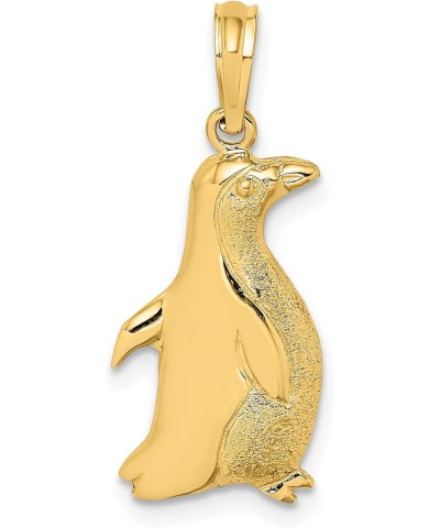 Solid 10K Yellow Gold 2-D Polished and Engraved Penguin Charm - 18.75mm $48.41 Bracelets