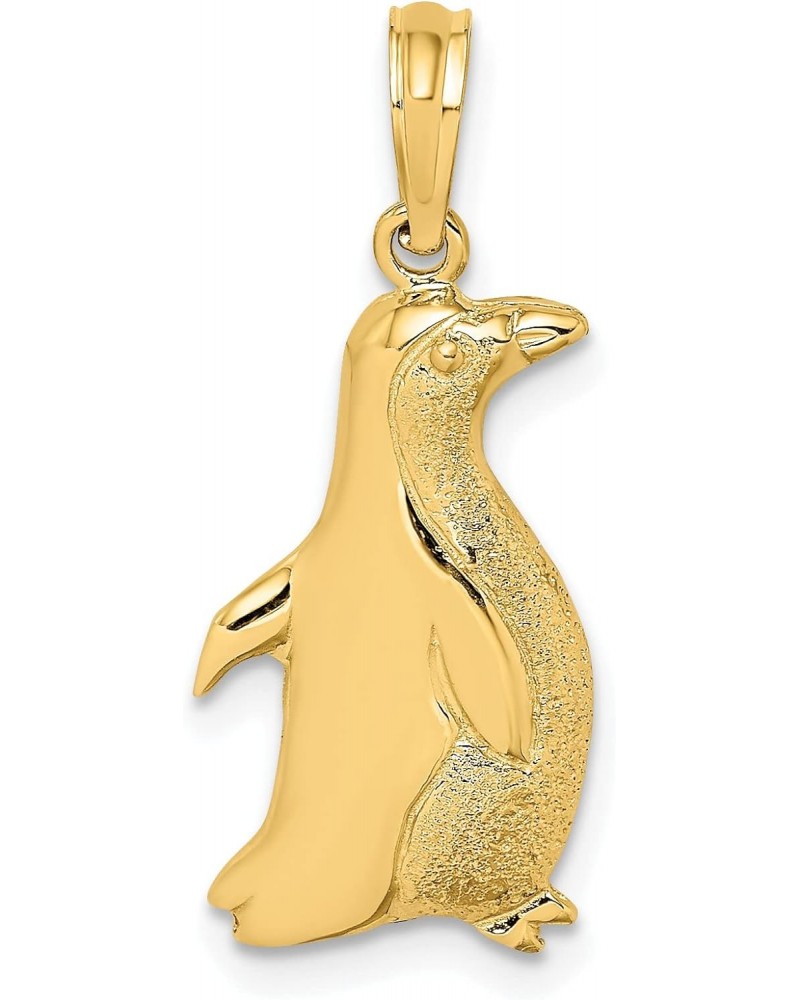 Solid 10K Yellow Gold 2-D Polished and Engraved Penguin Charm - 18.75mm $48.41 Bracelets