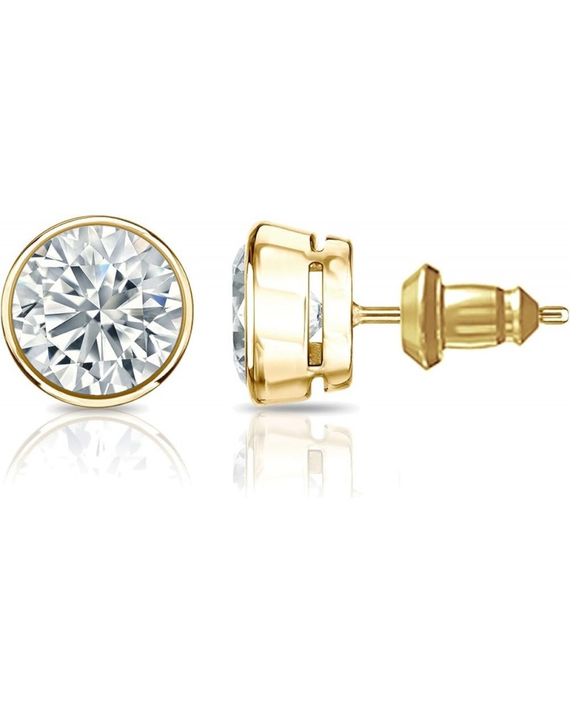 14k Gold Bezel-set Round Diamond Stud Earrings (1/4-2cttw, G-H, SI2-I1) Secure Lock Back Yellow Gold 1.2 carats $327.08 Earrings