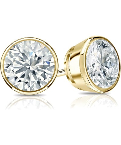 14k Gold Bezel-set Round Diamond Stud Earrings (1/4-2cttw, G-H, SI2-I1) Secure Lock Back Yellow Gold 1.2 carats $327.08 Earrings