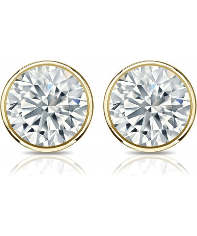 14k Gold Bezel-set Round Diamond Stud Earrings (1/4-2cttw, G-H, SI2-I1) Secure Lock Back Yellow Gold 1.2 carats $327.08 Earrings