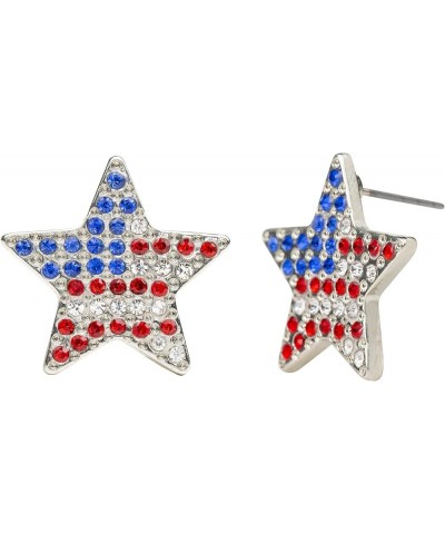 Americana Collection Pave Curved | USA Flag Post Stud Earrings for Women Star Stud Earrings $8.00 Earrings