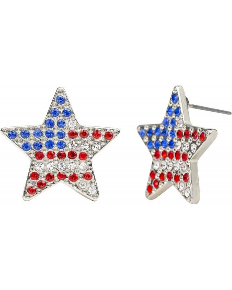 Americana Collection Pave Curved | USA Flag Post Stud Earrings for Women Star Stud Earrings $8.00 Earrings