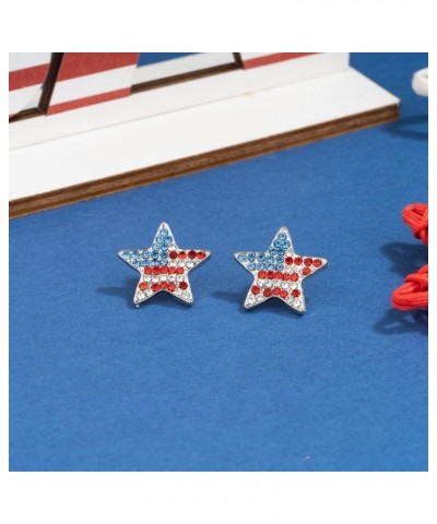 Americana Collection Pave Curved | USA Flag Post Stud Earrings for Women Star Stud Earrings $8.00 Earrings