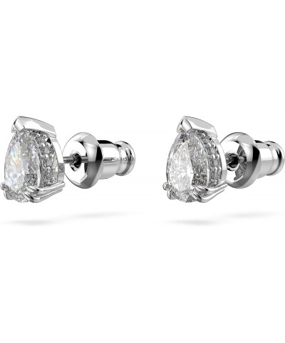 Millenia Crystal Jewelry Collection, Clear Trilliant & Pear Cut Crystals, Rhodium Tone Finish Stud Earrings - Pear Cut Crysta...