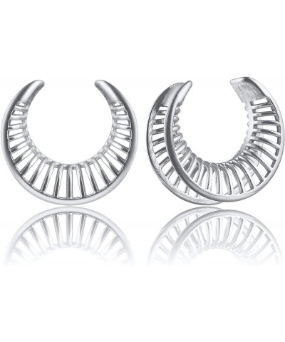 2 Pcs Hollow Design Saddle Plugs Gauges for Women Ventilate Ear Tunnels Gauges for Men Breathe Surgical Steel Gauge Earrings ...