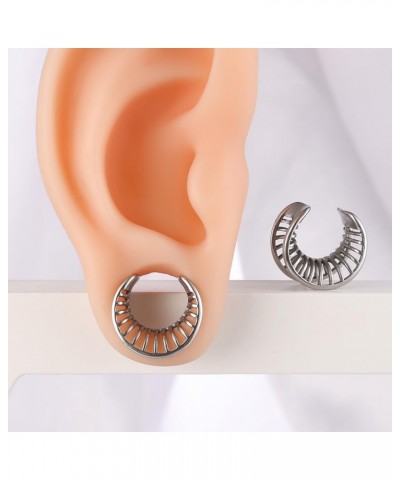 2 Pcs Hollow Design Saddle Plugs Gauges for Women Ventilate Ear Tunnels Gauges for Men Breathe Surgical Steel Gauge Earrings ...