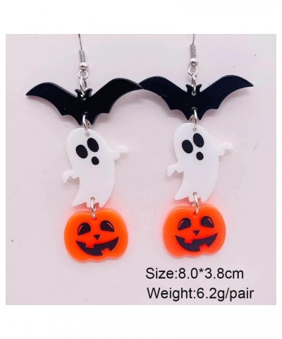 Acrylic Halloween Earrings Witch Earrings Bat Earrings Ghost Earrings Pumpkin Earrings Halloween Jewelry Holiday Earrings Bat...