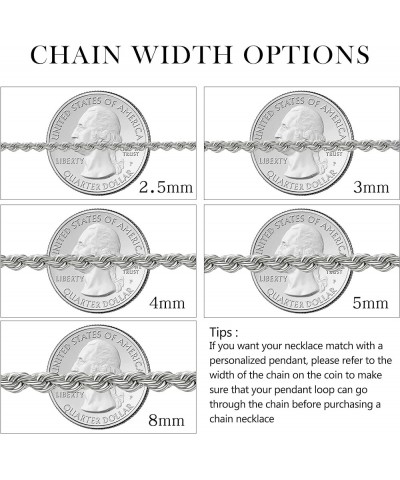 Twist Chain Necklace - Stainless Steel Rope Jewelry for Men & Women 22 Inches 8mm Wide $9.71 Necklaces