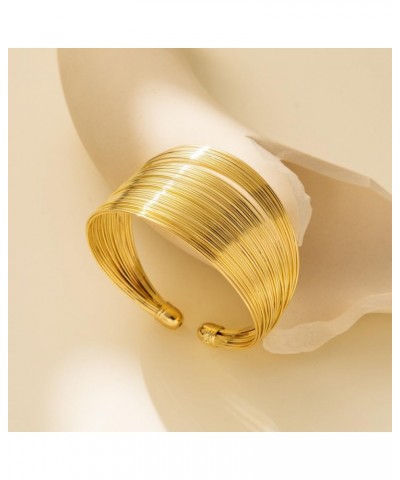 18K Gold Bangle Bracelets for Women Trendy Wide Chunky Cuff Bracelets Hammered Irregular Wrist Cuff Wrap Bracelet WG $11.99 B...