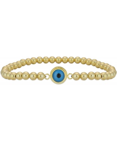 14kt Gold Filled Evil Eye Pendant Bracelet, Good Luck Eye, Stretch and Stackable Bracelet, Good Luck Eye, Blue Eye Bracelet, ...