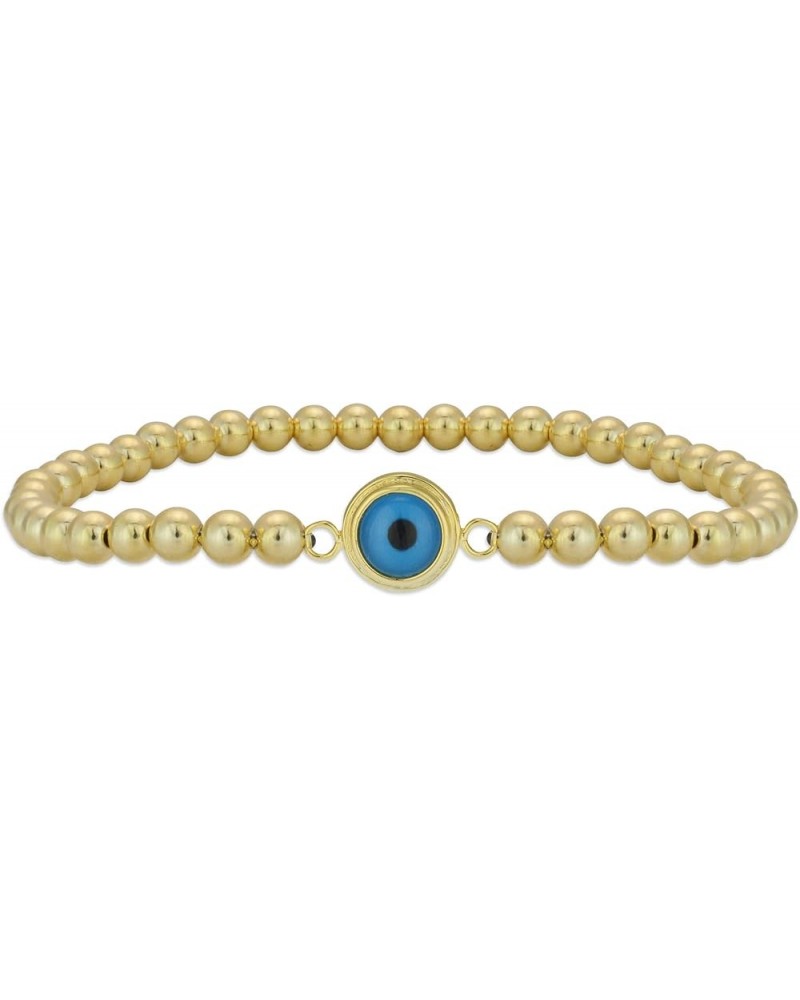 14kt Gold Filled Evil Eye Pendant Bracelet, Good Luck Eye, Stretch and Stackable Bracelet, Good Luck Eye, Blue Eye Bracelet, ...