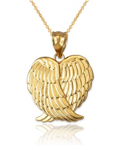 10K Yellow Gold Angel Wings Pendant Necklace 22 $63.17 Necklaces