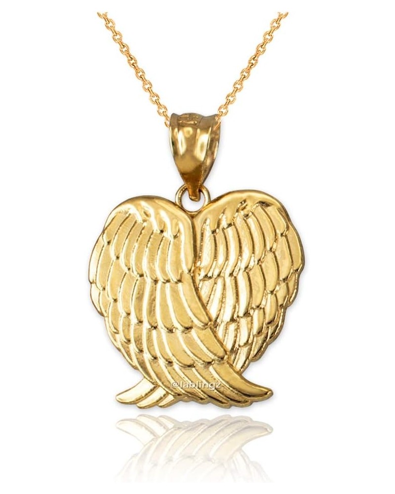 10K Yellow Gold Angel Wings Pendant Necklace 22 $63.17 Necklaces