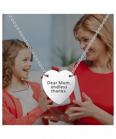 Mom Necklace for Women Heart Pendant Jewelry Mothers Day Gifts from Daughter "Dear Mom, endless thanks. $7.64 Necklaces