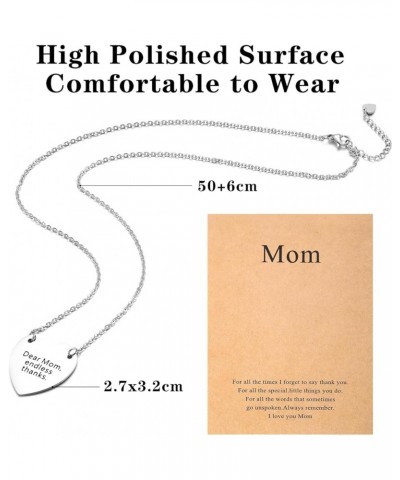 Mom Necklace for Women Heart Pendant Jewelry Mothers Day Gifts from Daughter "Dear Mom, endless thanks. $7.64 Necklaces