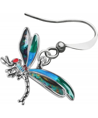 Enamel Alloy Cute Dragonfly Earrings for Women Girls Fashion Insect Jewelry Charms Gifts Green $10.02 Earrings