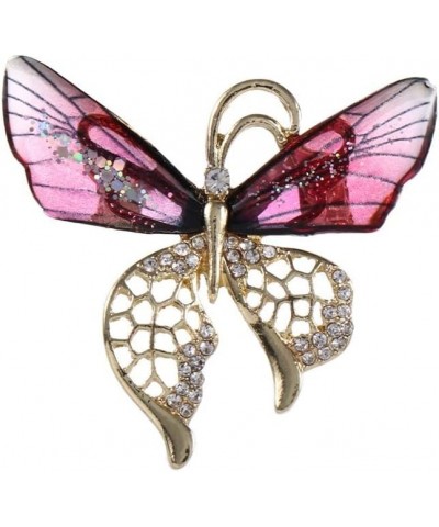 Vintage Rhinestone Butterfly Brooch Cute Animal Shape Lapel Pins Crystal Butterfly Badge Pin Scarf Buckle Party Custom Jewelr...