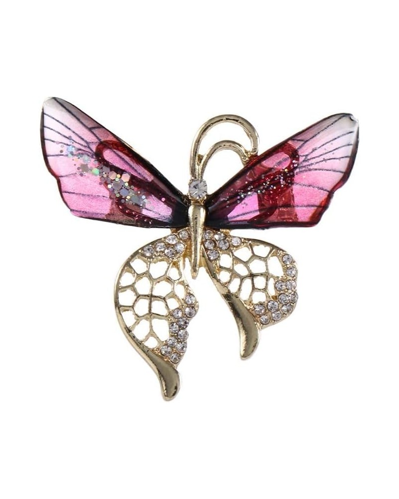 Vintage Rhinestone Butterfly Brooch Cute Animal Shape Lapel Pins Crystal Butterfly Badge Pin Scarf Buckle Party Custom Jewelr...