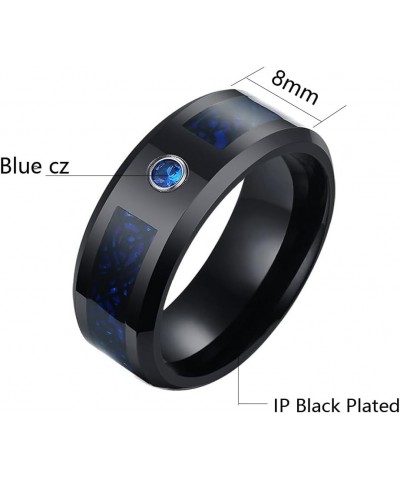 Couple Rings Black and Red Matching Rings His and Her Rings Heart CZ Women Wedding Ring Sets Titanium Men Wedding Bands Blue ...