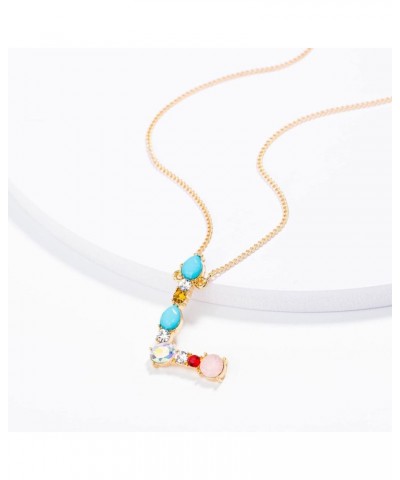 Necklace Chain for Women Girls, A-Z Capital Letter Pendant Colorful Rhinestone Inlaid Women Necklace Jewelry Pendant Necklace...