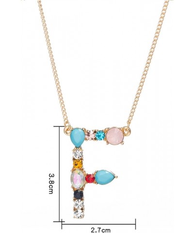 Necklace Chain for Women Girls, A-Z Capital Letter Pendant Colorful Rhinestone Inlaid Women Necklace Jewelry Pendant Necklace...