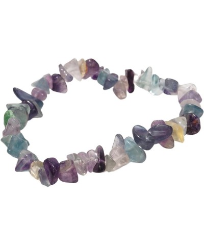 Crystal Bracelets Stretch Bracelet Natural Chakra Healing Chips Stones for Women 21 Fluorite $5.71 Bracelets