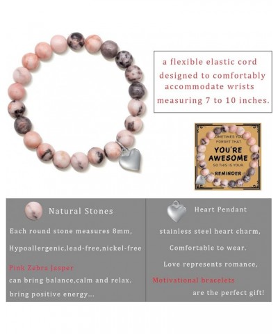 Inspirational Bracelets for Women Natural Stone Healing Crystal Bracelet Inspirational Gifts for Women Teen Girls Get Well Br...