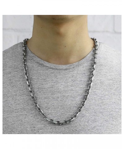 Stainless Steel Necklace Cable Rolo Link Chain Necklace for Mens Womens Stainless Steel Length Adjustable Personalized 26inch...