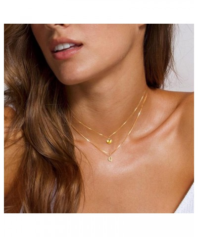 Gold Initial Necklaces for Women Trendy, Dainty 14K Gold Plated Layered Initial Necklace Cute Heart Pendant Choker Necklace S...