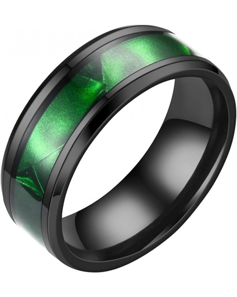 Fashion Stainless Steel Anxiety Ring for Women and Men Size 6-13 Width 8mm 6 Colors Exquisite Ring Green $4.15 Rings