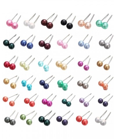 36pairs set small Elegant Random Color Faux Pearl Decor Stud Earrings For Women For Daily uses $9.68 Earrings