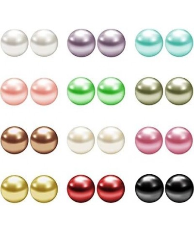 36pairs set small Elegant Random Color Faux Pearl Decor Stud Earrings For Women For Daily uses $9.68 Earrings