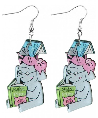 Lovely Animals Dangle Earrings, Funny Animals from Picture Books, Elephant, Mushroom Cat, Frog and Red Dog Clifford Earrings ...