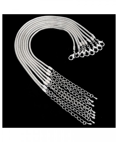 European Charm Bracelet Silver Plated Snake Chain Lobster Clasp DIY Jewelry 7.9 Inch 10pcs 10pcs / 6.7 Inch - 17cm Silver $11...